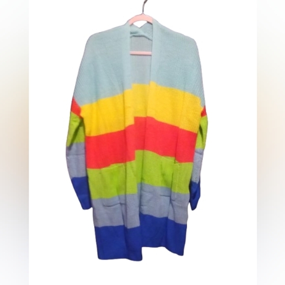 SHEIN Sweaters - Shien Colorblock Knot Cardigan